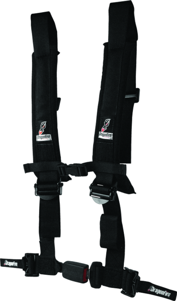 DragonFire Racing ATV Seat Belt Harness [2  or 3  Buckle 4 Point EZ-Adjust] Black or Red For Cheap