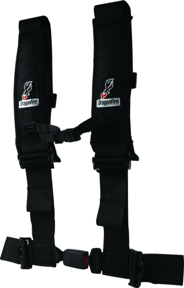 DragonFire Racing ATV Seat Belt Harness [2  or 3  Buckle 4 Point EZ-Adjust] Black or Red For Cheap