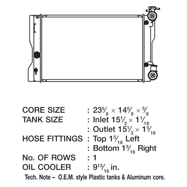 CSF Radiator Toyota Corolla 1.8L (2009-2017) OEM Replacement w  Aluminum Core 3445 Sale
