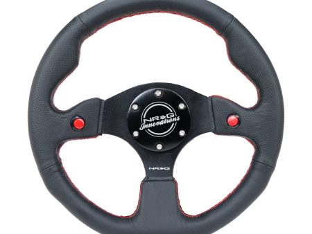 NRG Leather Steering Wheel with Dual Horn Buttons (320mm Reinforced) RST-007R Supply